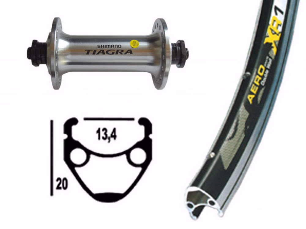 Bike Parts Vorderrad 13-622 Tiagra SSP 32 Loch Exal XR-1 ohne Ösen DD (schwarz / silber)