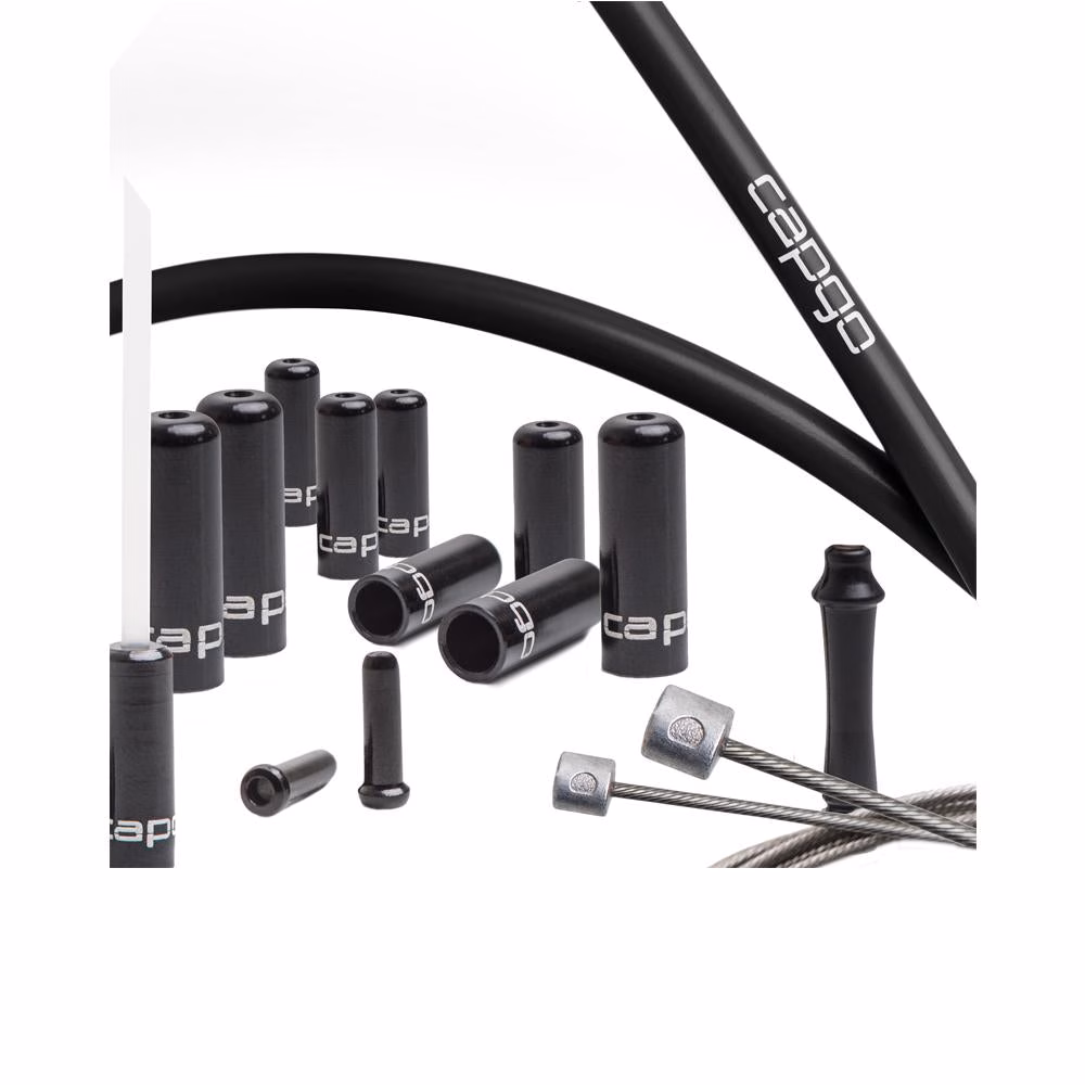capgo OL Schaltset lang schwarz Shimano/Sram MTB ATB Road - PTFE-gefettete Außenhülle mit Kevlar