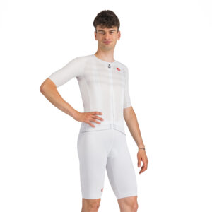 Castelli Free Aero Race S Bibshort Kurze Herren Trägerhose mit Polster M white