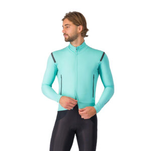 Castelli Perfetto Ros 3 Jacket Wasserabweisende Herren Radjacke 3XL pool blue/black reflex