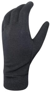 CHIBA Merino Handschuh - Unterziehhandschuh, Touchfinger, Größe M, schwarz
