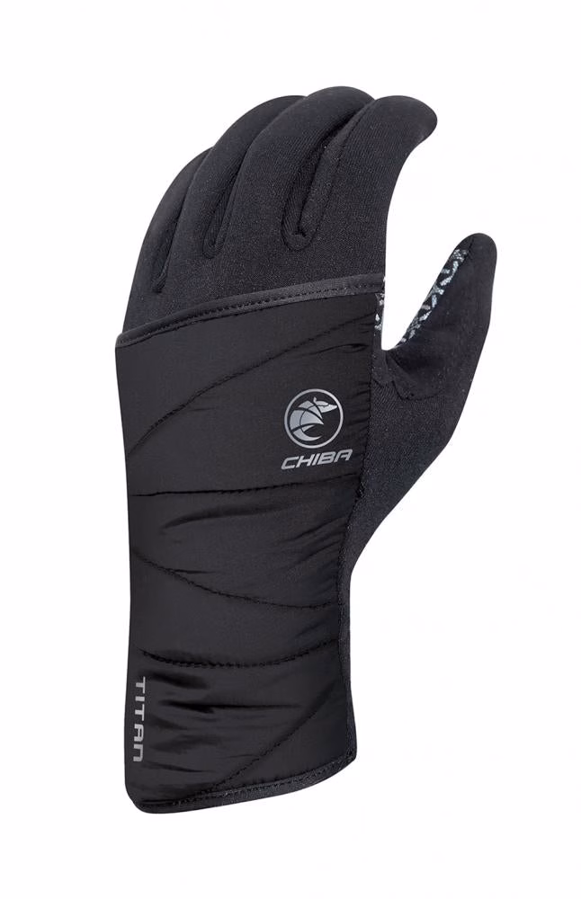 CHIBA Polarfleece Titan - Radhandschuhe, winddicht, Primaloft, Touchfunktion, schwarz, Gr. L