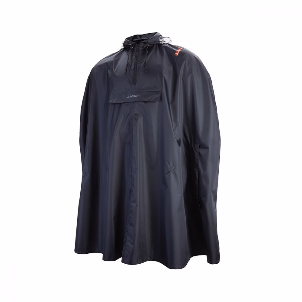 CHIBA Regenponcho - XL/XXL, schwarz, wasserdicht, reflektierend, Radsport
