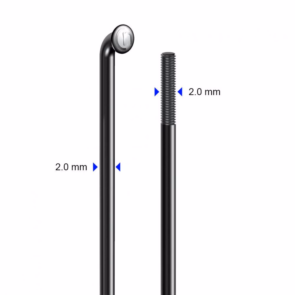 cnSpoke Speiche STD14C 294mm Ø=2,0mm 95° schwarz 100 Stück Edelstahl ohne Nippel