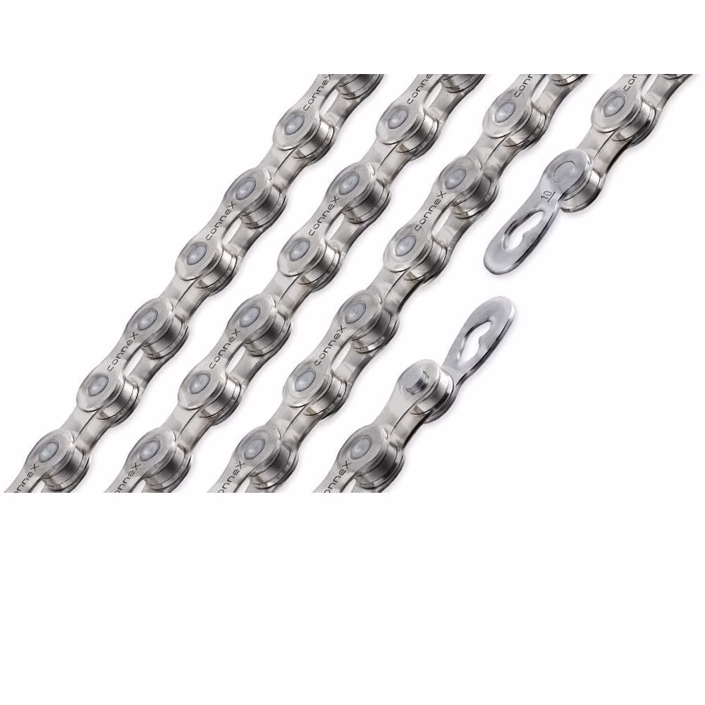 Connex 10sW Fahrradkette 10-fach 116 Glieder gewachst Silber inkl. Kettenschloss