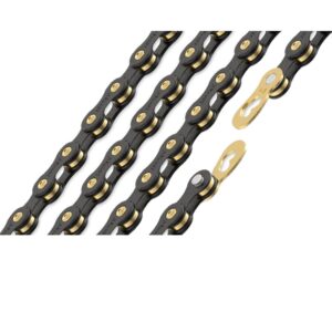 Connex 12sB Fahrradkette 12-fach 126 Glieder Schwarz/Gold mit Kettenschloss