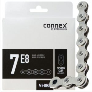 Connex 7E8 E-Bike-Fahrradkette 1-fach 136 Glieder Silber - verstärkt für Nabenschaltung