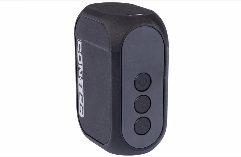 CONTEC Akku-Minipumpe Air Tronic Mini 8,3bar digital, Schrader/Presta, 70x56,5x31mm, Auto-Stopp, USB-C, inkl. Adapter
