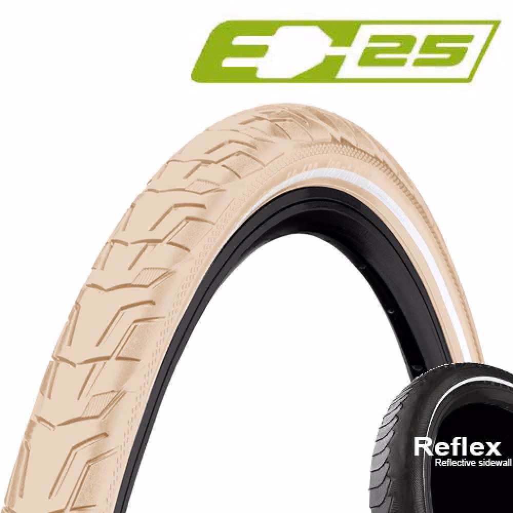 Continental Reifen RIide City 26x1.75" 47-559 creme Reflex E-25 Draht