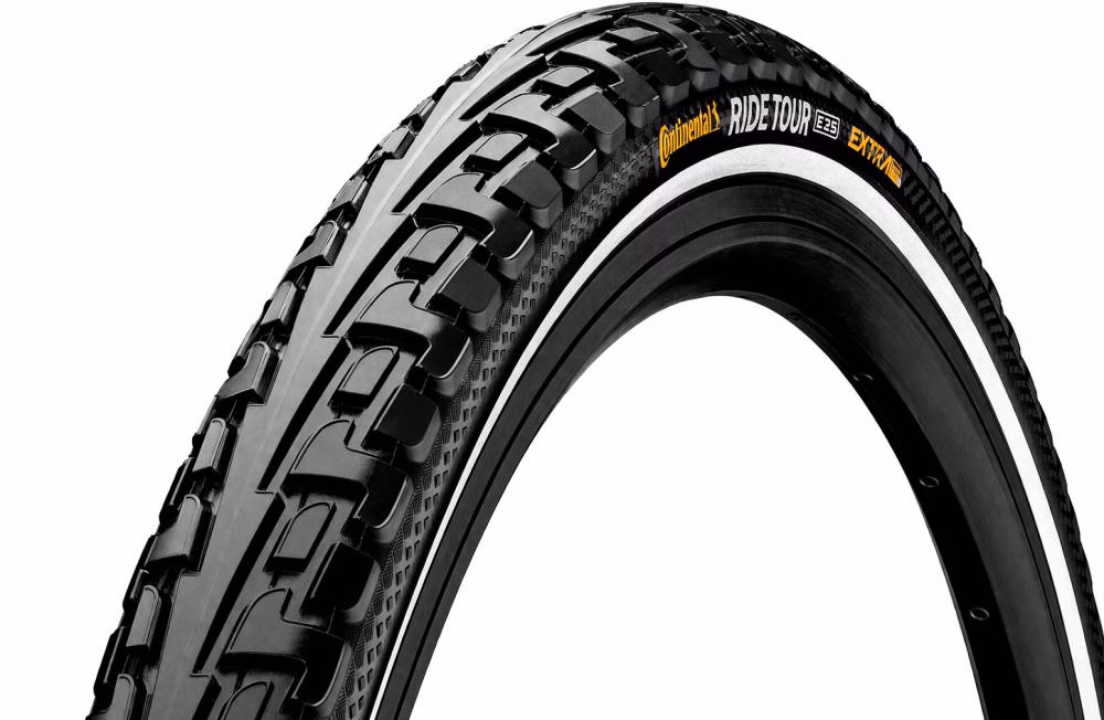 Continental Ride Tour 28" Fahrradreifen 37-622 (28x1.40"), ExtraPuncture Belt, Reflexstreifen, E-25, langlebig & pannensicher, schwarz