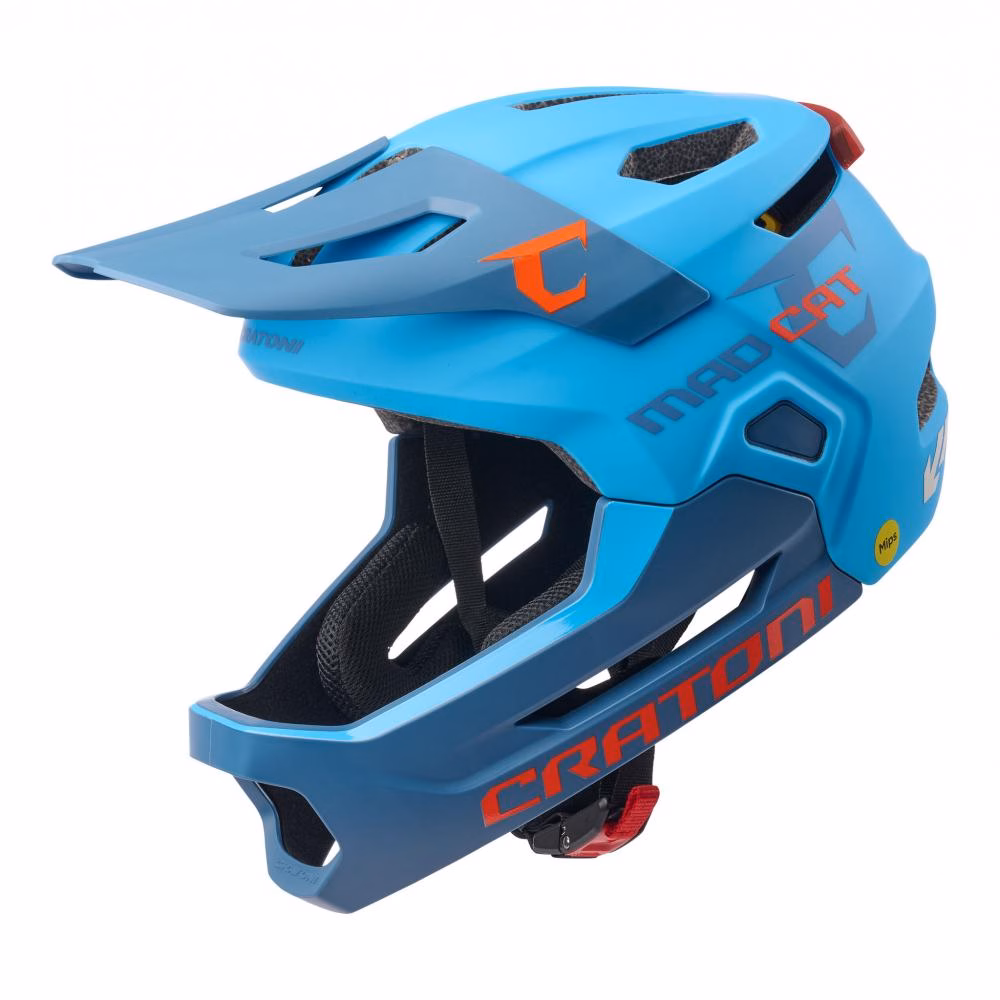 CRATONI Madcat MIPS Kinder-Fullface-Helm S-M - blue matt