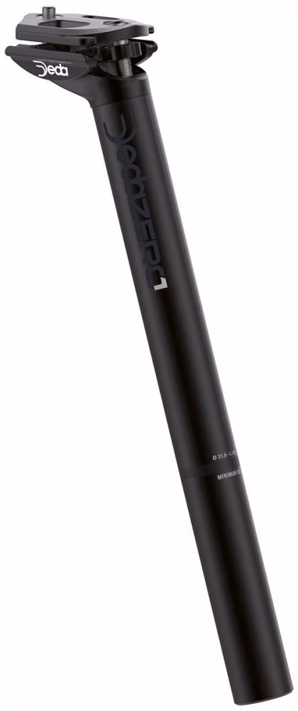 Deda RSx01 Sattelstütze Ø27,2mm 350mm, 6061 Aluminium, 20mm Setback, 295g, schwarz auf schwarz, kompatibel mit internem DI2-Akku