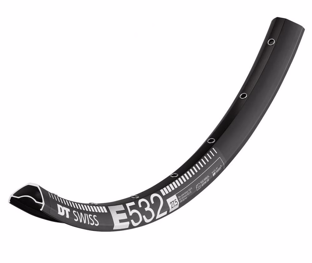 DT Swiss Felge E 532 27,5" 28 Loch Schwarz - robuste Enduro-Felge für harte Trails