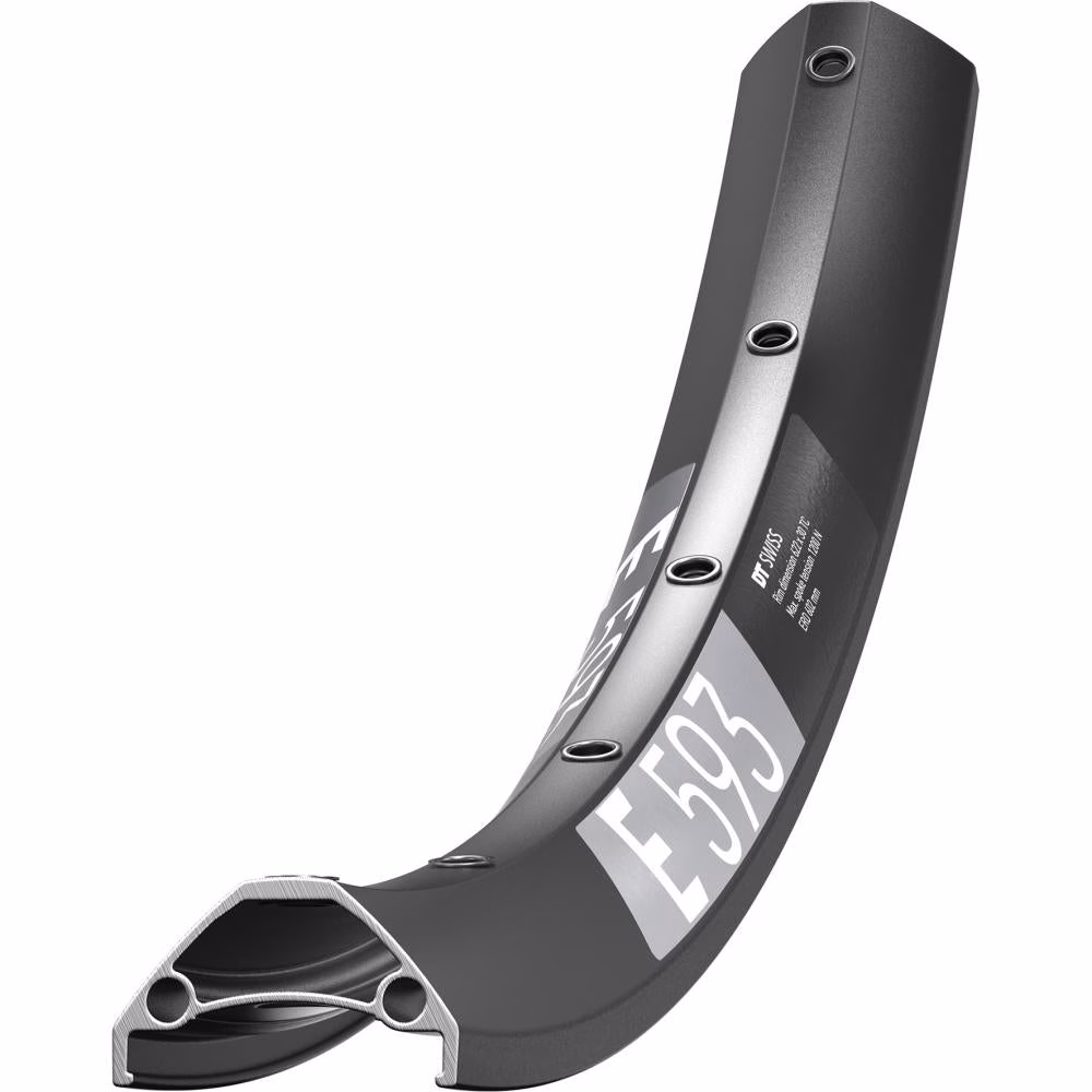DT Swiss Felge E 593 26" 28 Loch Schwarz - robuste Enduro-Felge mit 30 mm Maulweite - Felgen 26 Zoll