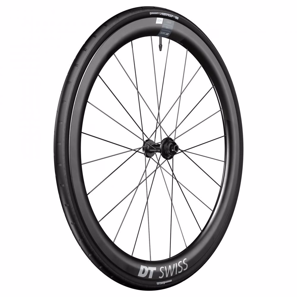 DT Swiss Laufrad ERC 1400 Dicut Disc 622 x 45 mm Schwarz - aerodynamisches Carbon-Vorderrad