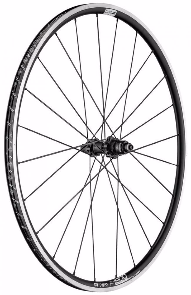 DT Swiss Laufrad P 1800 Spline 23 622 x 18 mm Schwarz - leichtes Trainings- und Rennrad-Hinterrad