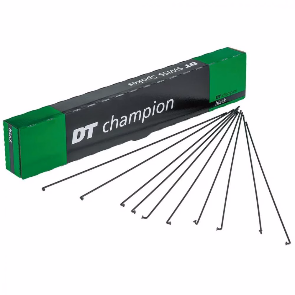 DT Swiss Speiche Champion 2.0 VE100 284 mm schwarz - robuste Laufrad-Speiche für Straße & MTB