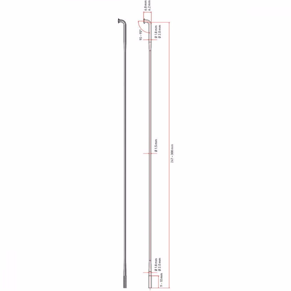 DT Swiss Speiche Revolution 2.0/1.5 VE100 262 mm schwarz - ultraleichte Laufrad-Performance