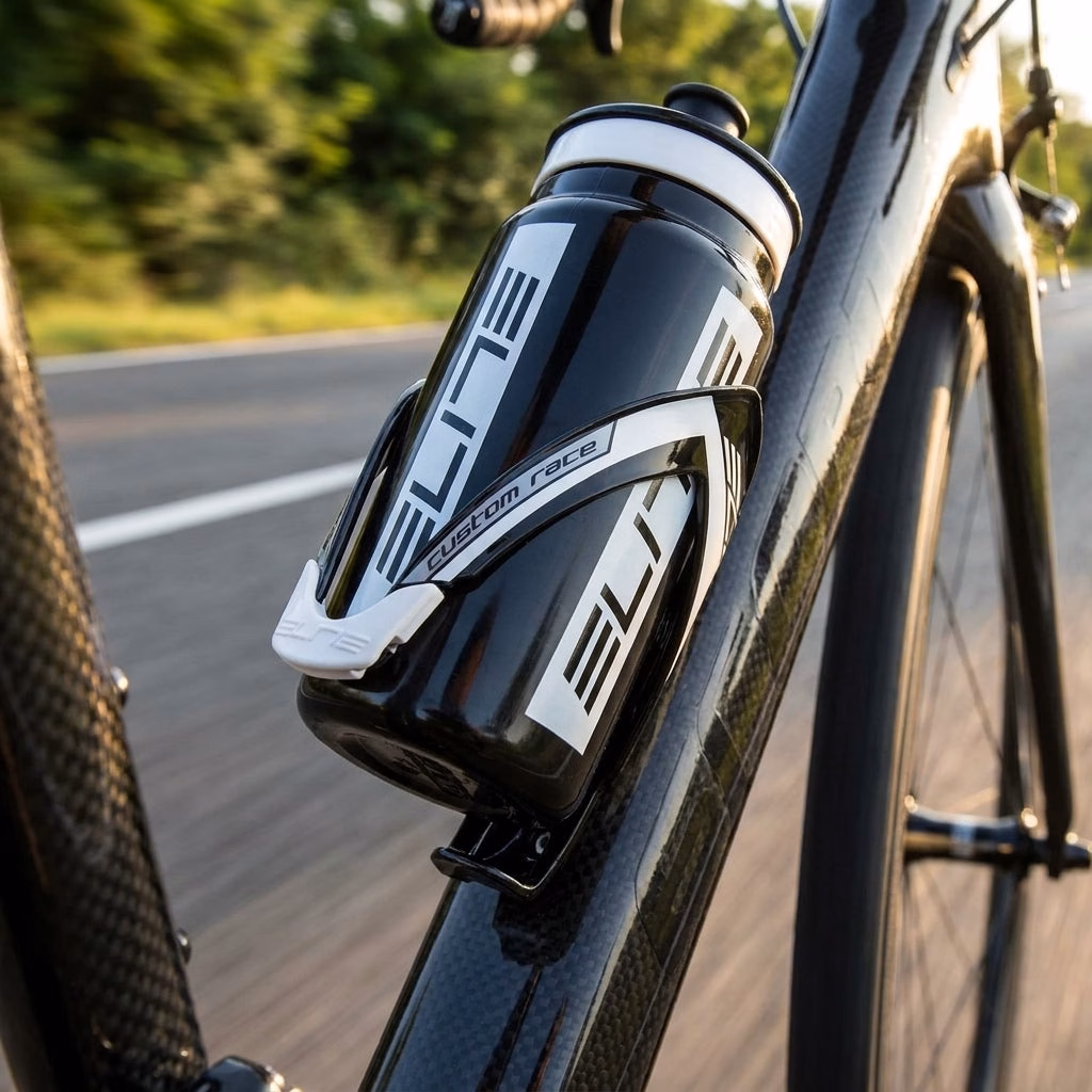 Elite Custom Race Flaschenhalter 74 mm schwarz/weiß glänzend