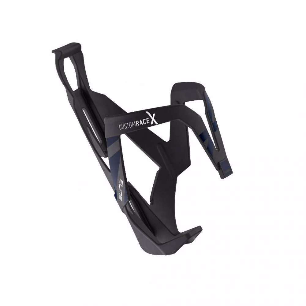 ELITE Custom Race X Flaschenhalter Schwarz/Blau Soft Touch - ultraleicht & vibrationsfrei
