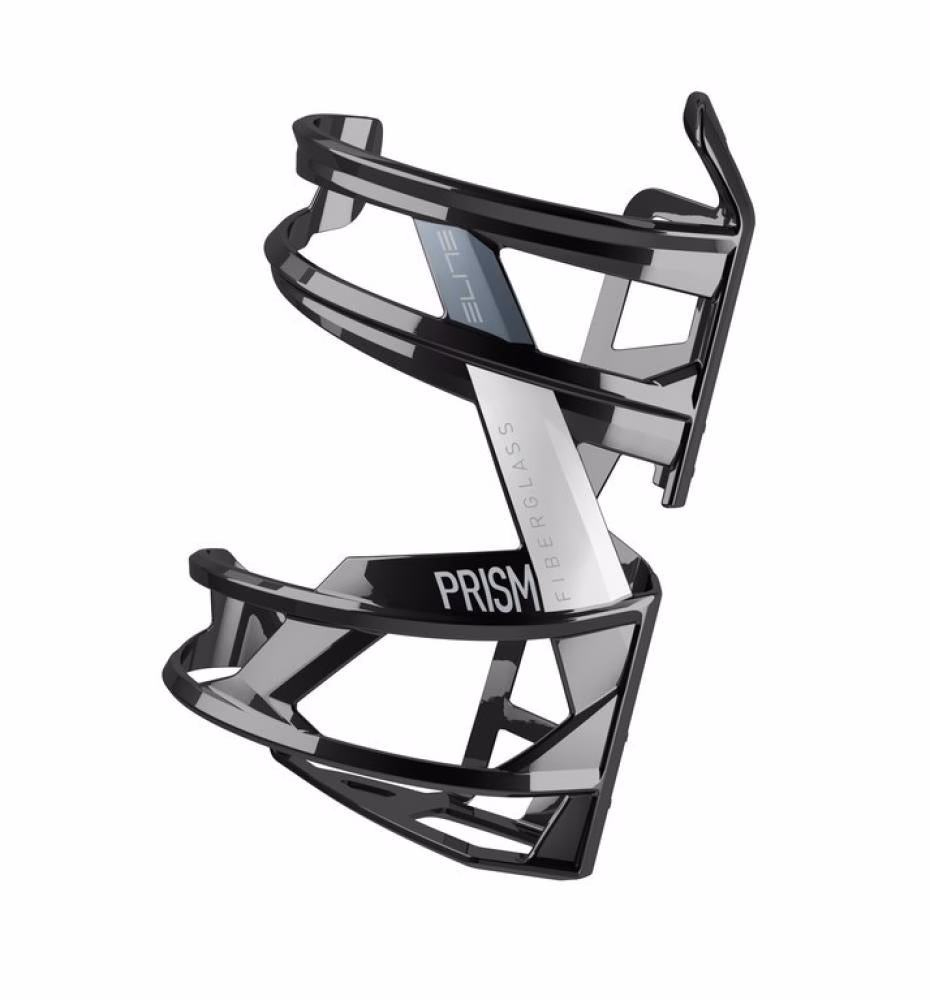 Elite Trinkflaschenhalter Prism links, schwarz glanz/weiß