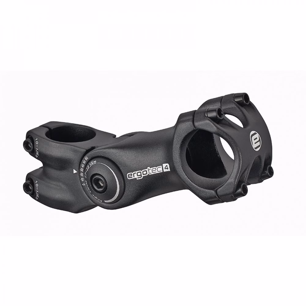 Ergotec Octopus 2 Ahead-Vorbau 105mm 31,8mm, winkelverstellbar 0-60°, Alu 6061 T6, Safety Level 4, schwarz sandgestrahlt, e-Bike ready