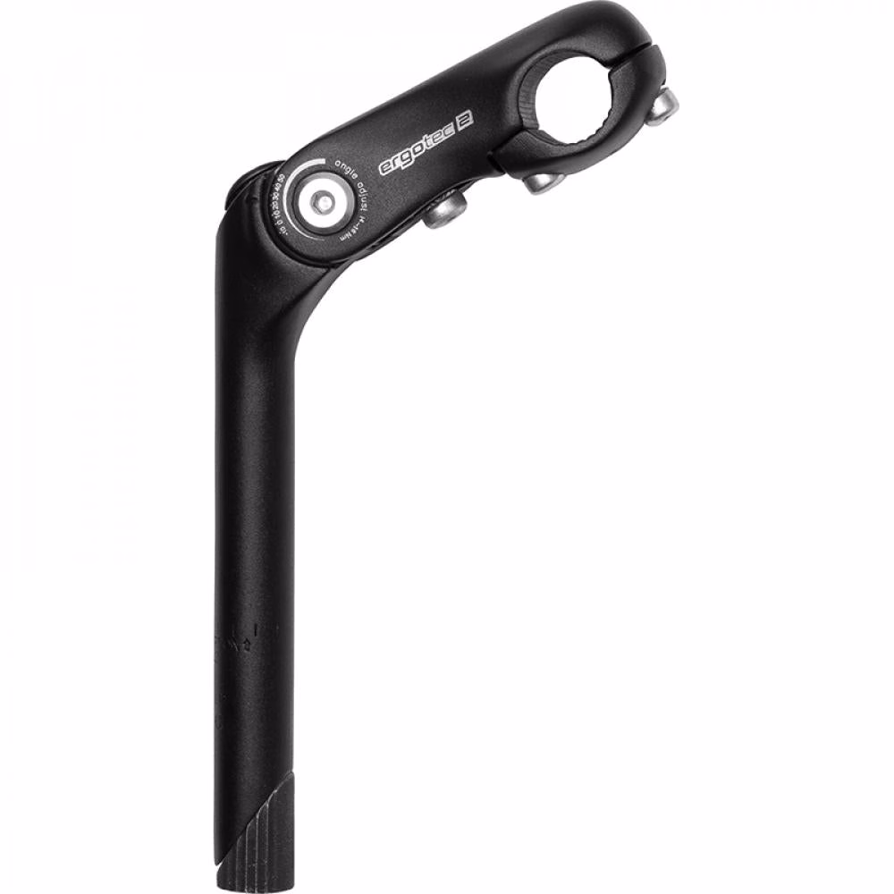 Ergotec Schaftvorbau Kobra Vario, Fahrradlenker Vorbau, 110 mm Länge, Schaft Ø 25,4 mm, Lenker Ø 25,4 mm, verstellbar, Aluminium, schwarz