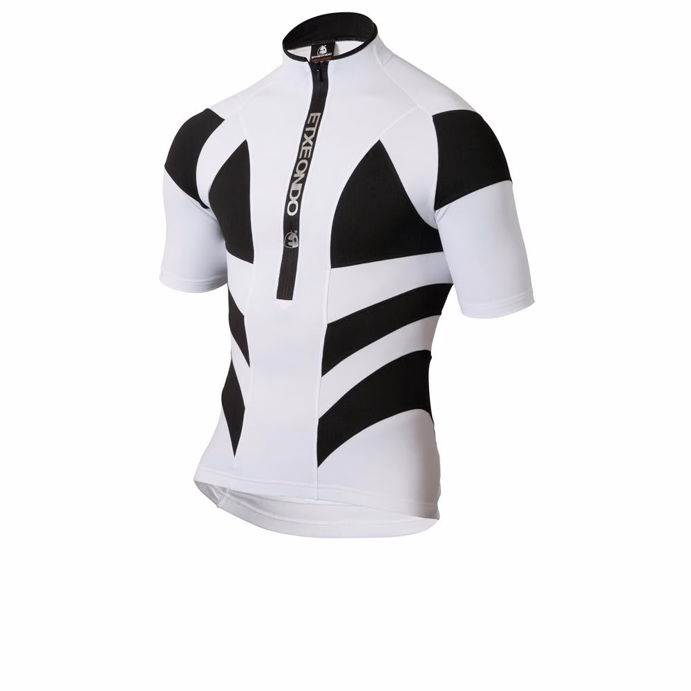 Etxeondo Herren Trikot TRIER Weiß - Sportives Kurzarm-Trikot mit Frontzipp