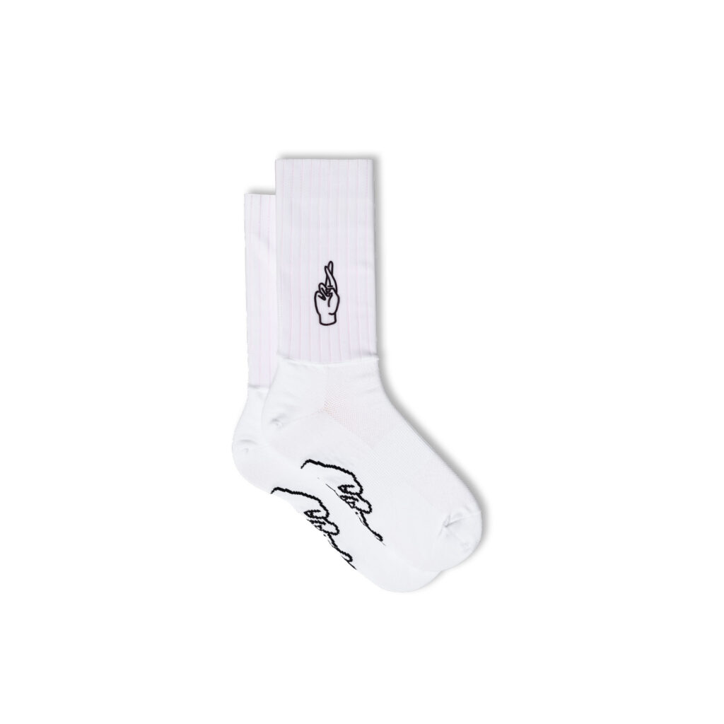 Fingerscrossed AERO 2.0 Aero-Radsocken EU 45-47 logo white