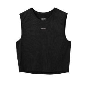 Fingerscrossed Road Crop Top Women Ärmelloses Fahrradtrikot Frauen XS black
