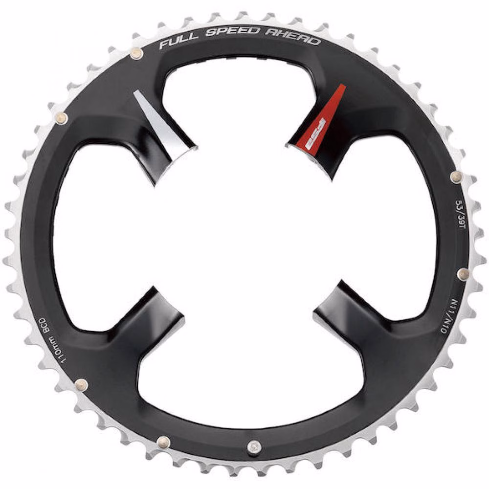 FSA Kettenblatt Road K-Force ABS 4-Arm 110 mm x 50 T Schwarz/rot - maximale Schaltperformance