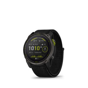Garmin Enduro™ 3 Sapphire Solar Multisport Smartwatch Schwarz/Carbongrau DLC-Titan mit schwarzem UltraFit-Nylon-Armband schwarz/carbongrau