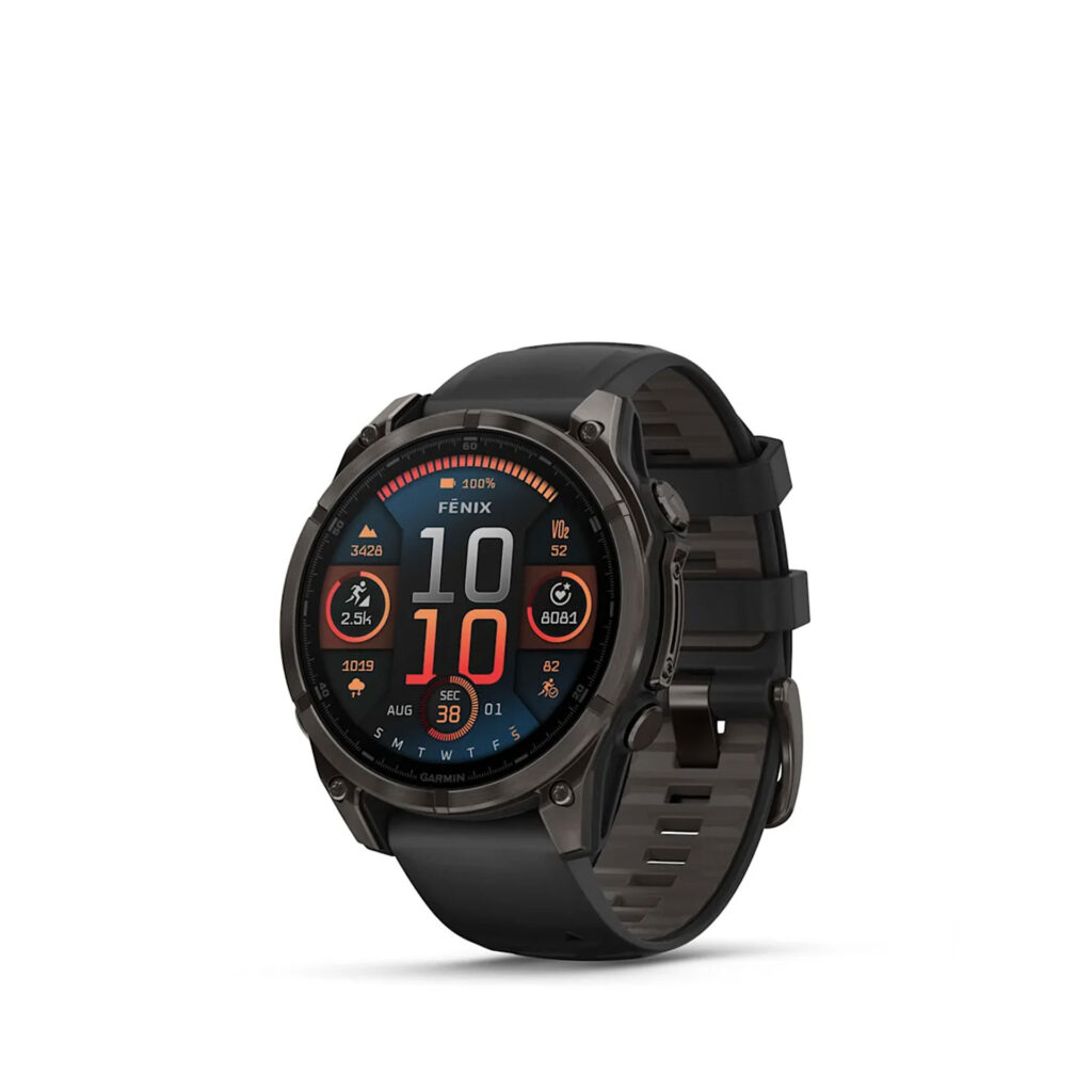 Garmin Fenix® 8 AMOLED Sapphire - 47 mm Multisport-Smartwatch mit QuickFit®-Silikon-Armband 22 mm ⌀ 47mm Gehäuse schwarz/carbongrau titan