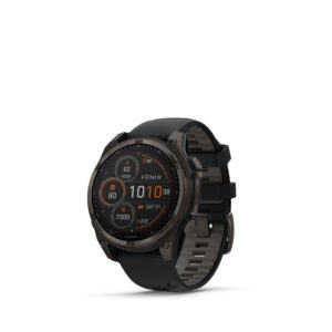 Garmin Fenix® 8 Sapphire Solar - 47 mm Multisport-Smartwatch mit QuickFit®-Silikon-Armband 22 mm ⌀ 47mm Gehäuse Graphit/Titan Carbongrau