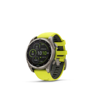 Garmin Fenix® 8 Sapphire Solar - 47 mm Multisport-Smartwatch mit QuickFit®-Silikon-Armband 22 mm ⌀ 47mm Gehäuse Graphit/Titan Lime