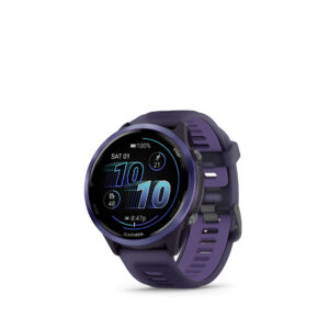 Garmin Forerunner® 570 - 47 mm GPS Laufuhr für Triathlon & Training mit AMOLED-Display & 22mm Silikon-Schnellwechsel-Armband ⌀ 47mm Gehäuse imperial purple/indigo Aluminium