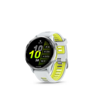 Garmin Forerunner® 970 - 47 mm Premium GPS-Laufuhr für Triathlon & Training mit AMOLED-Display & 22mm Silikon-Schnellwechsel-Armband ⌀ 47mm Gehäuse steinweiss/titanium Titan