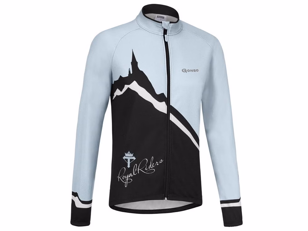 Gonso Abbey Langarm Fahrradtrikot Herren (blauer Nebel) Größe:S