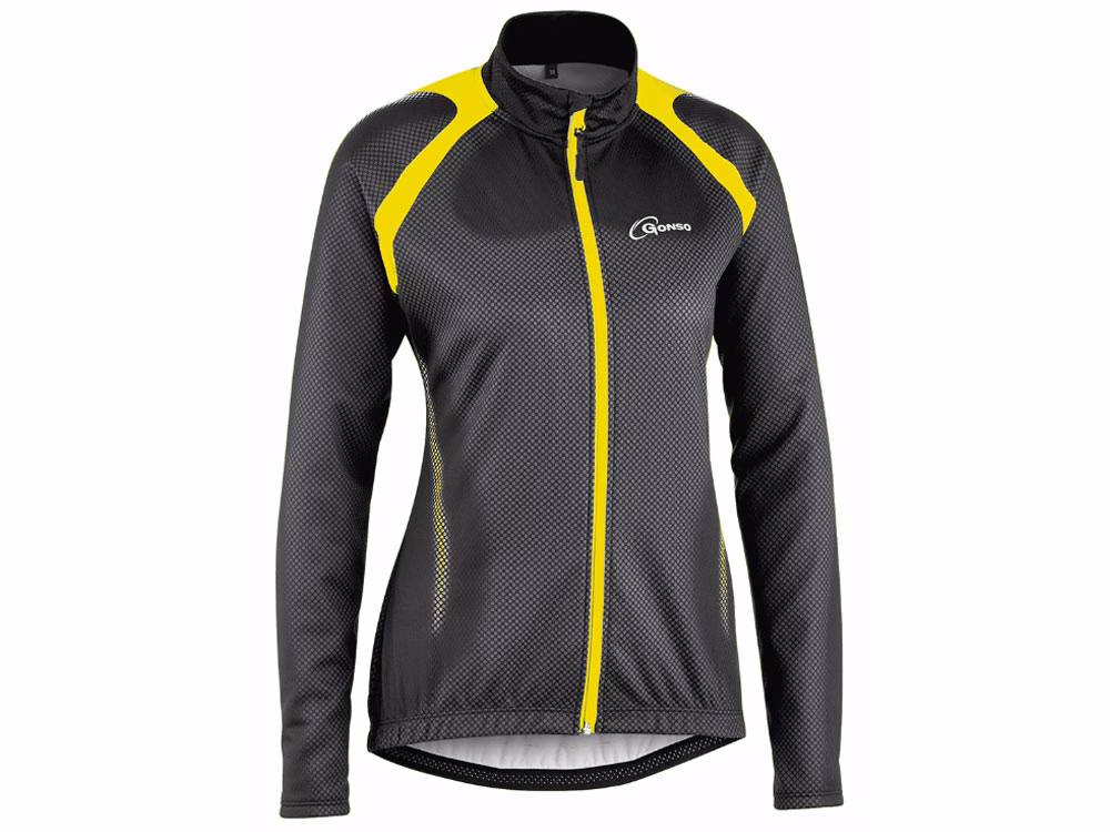 Gonso Levette V2 Langarm Fahrradtrikot Damen (schwarz / gelb) Größe:34