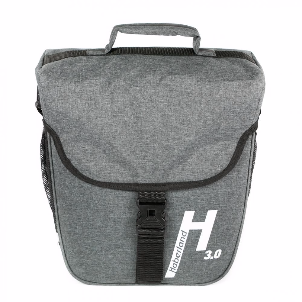 Haberland Einzeltasche 14l Basic 3.0 grau - praktische Gepäckträgertasche für Alltag und Tour