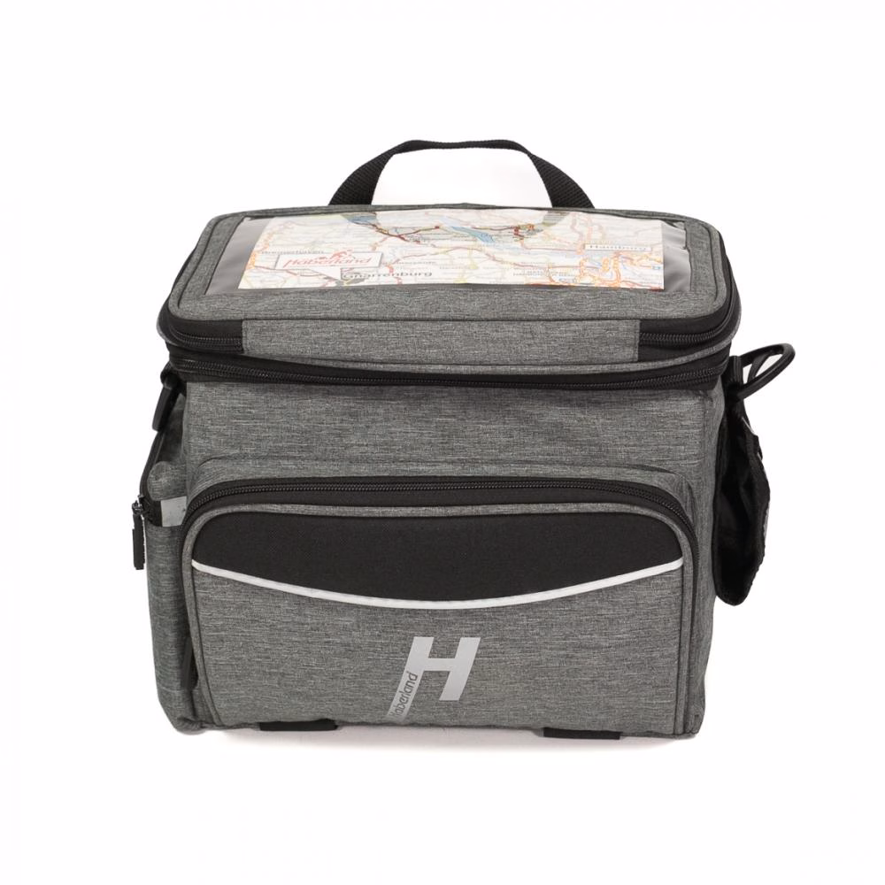 Haberland Lenkertasche Max Plus 10l grau - clevere Organisation am Fahrradlenker