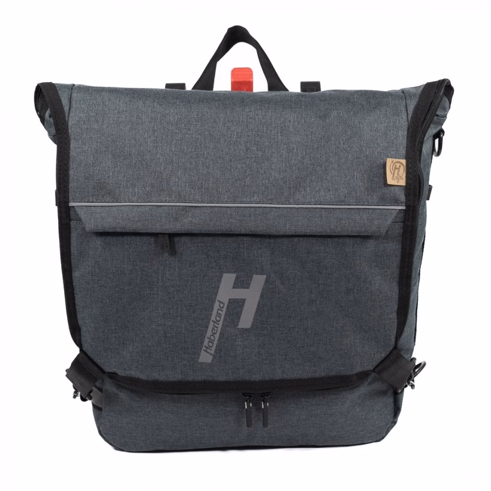 Haberland Sporty Fahrrad Rucksack / Gepäckträgertasche anthrazit - vielseitiger 2-in-1 Allrounder