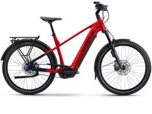 Haibike Trekking 9 ABS High | Trekking E-Bike | 27,5" | 800Wh Bosch CX | dynamitrot / blau Größe: 45 cm