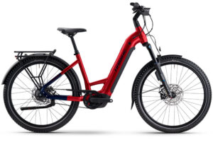 Haibike Trekking 9 ABS Low | Trekking E-Bike | 27,5" | 800Wh Bosch CX | dynamitrot / blau Größe: 45 cm