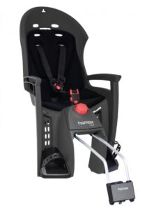 Hamax Siesta Kindersitz grau/schwarz, abschließbare Rahmenbefestigung, neigbar 20°, für Kinder bis 22 kg, verstellbar, hoher Sitzkomfort, Helmfreiraum