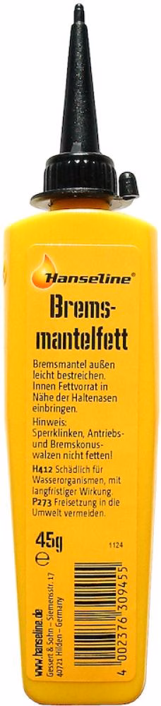 HANSELINE Bremsmantelfett 45g - Spezialfett für Bowdenzüge, reduziert Reibung, schützt vor Korrosion