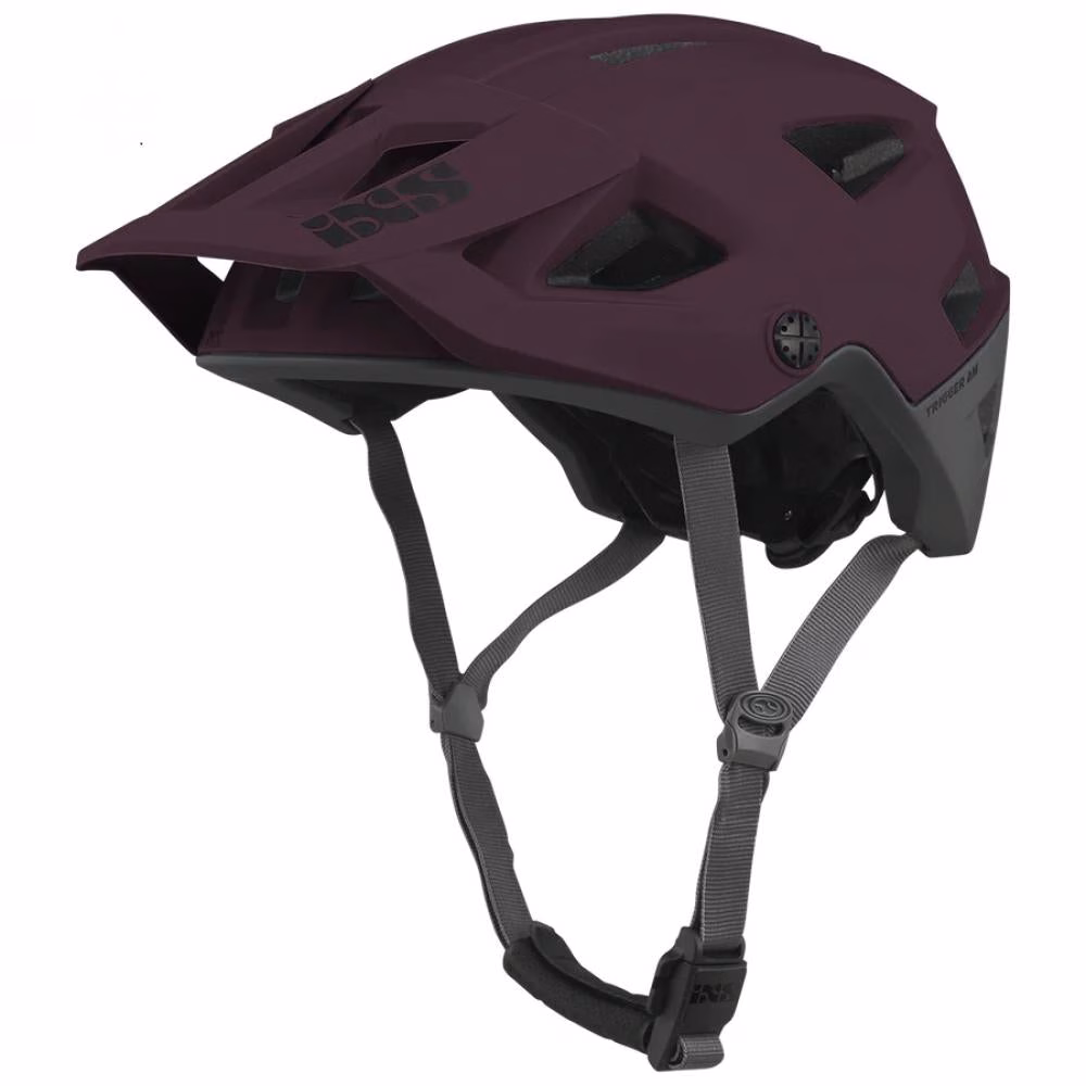 IXS Sports Division iXS Trigger AM helmet M/L Raisin - leichter All-Mountain Fahrradhelm mit Top-Belüftung