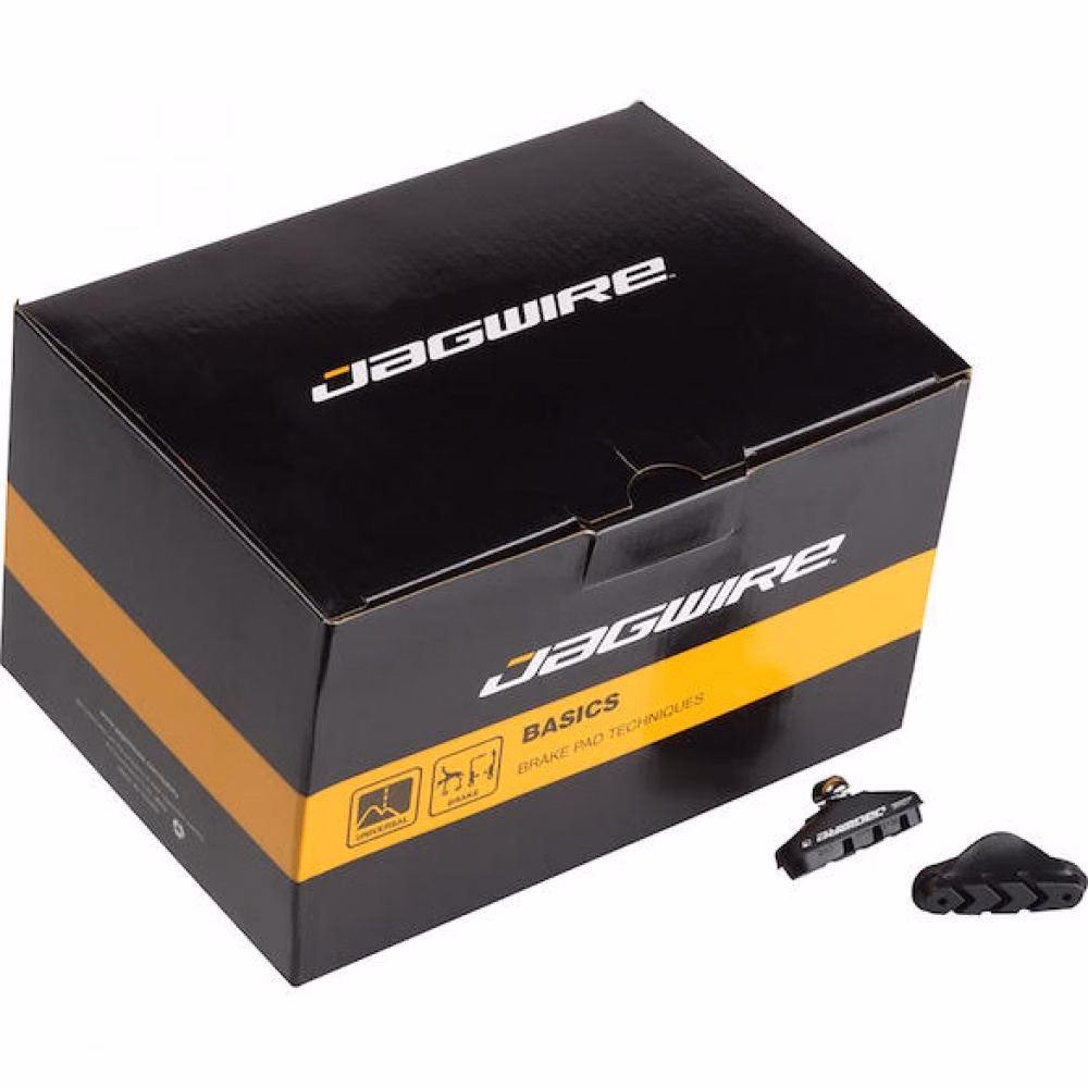Jagwire Bremsschuhe Road Basic Werkstattverpackung Standardlänge Schwarz - zuverlässige Allwetter-Bremsleistung