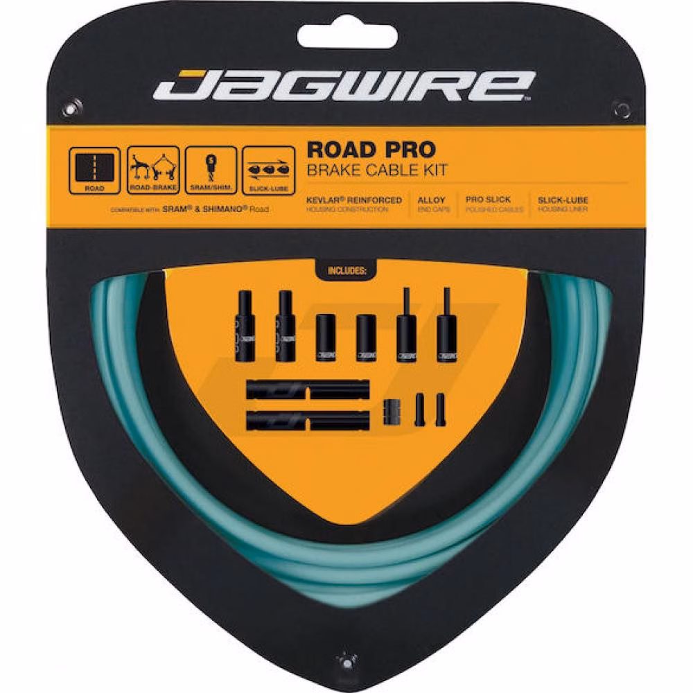 Jagwire Bremszugset Road Pro Standardlänge Bianchi Celeste - präzise Rennrad-Bremsperformance