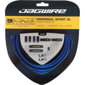 Jagwire Bremszugset Universal Sport XL SID-Blau - Edelstahl-Innenzüge mit Slick-Lube